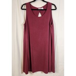 Avec Toi Boutique‎ $127 Large Burgundy Sleeveless Cross Cutout Back Swing Dress